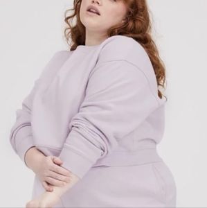 Girlfriend Collective Pink Orchid 50/50 Cropped Sweatshirt Size XXL